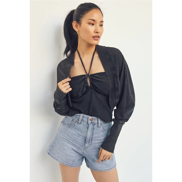 Anthropologie Tops - Anthropologie Pilcro French Terry Halter Top & Cropped Shrug Size M NWT